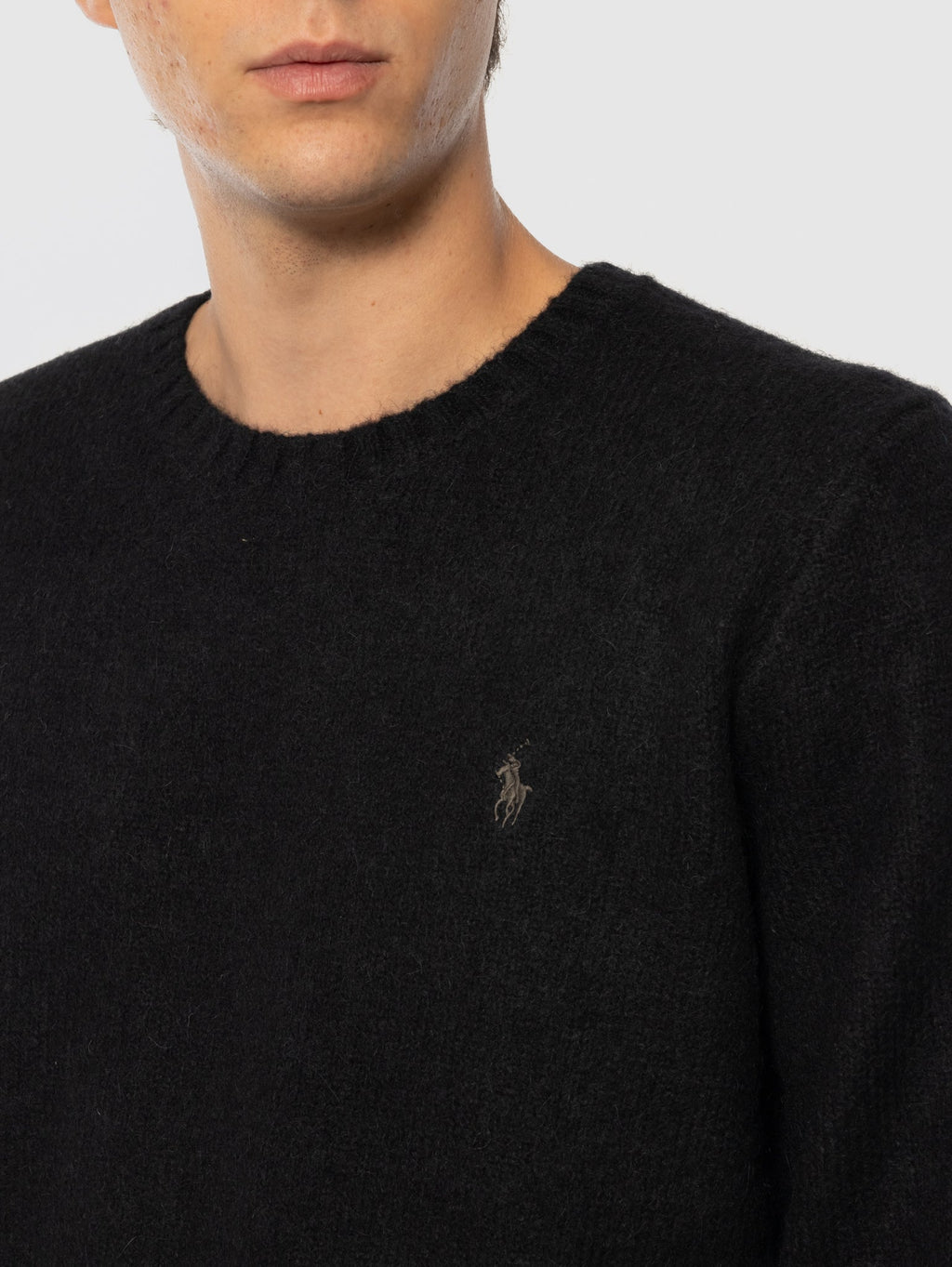 2026 New Arrival Maglia Girocollo in Soffice Misto Alpaca Nero