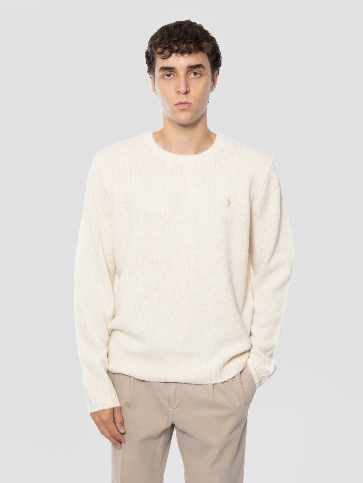 2026 New Arrival Maglia Girocollo in Soffice Misto Alpaca Crema