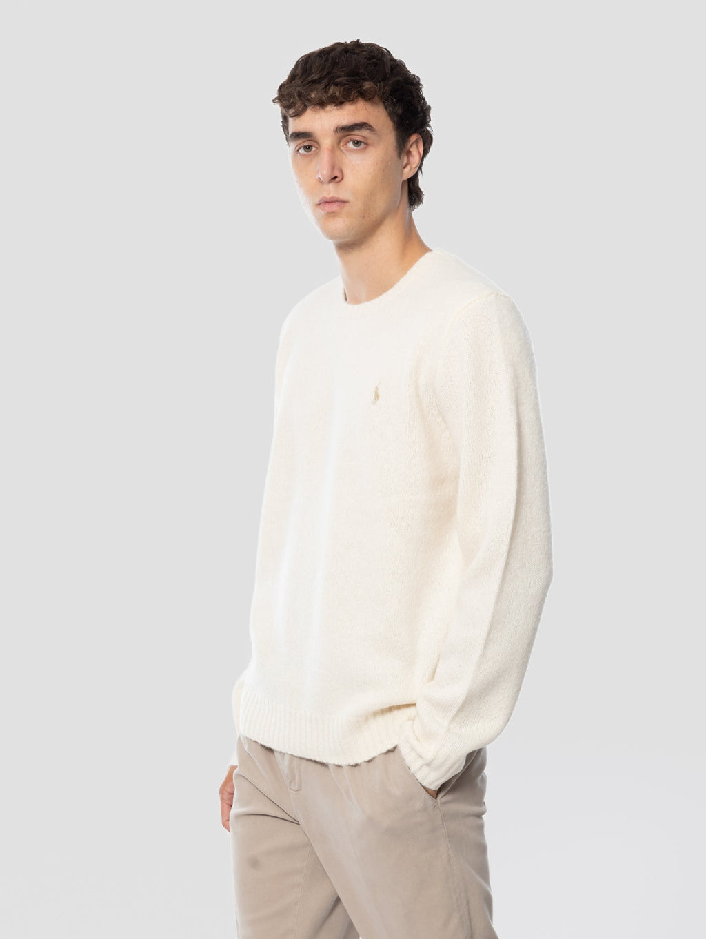 2026 New Arrival Maglia Girocollo in Soffice Misto Alpaca Crema