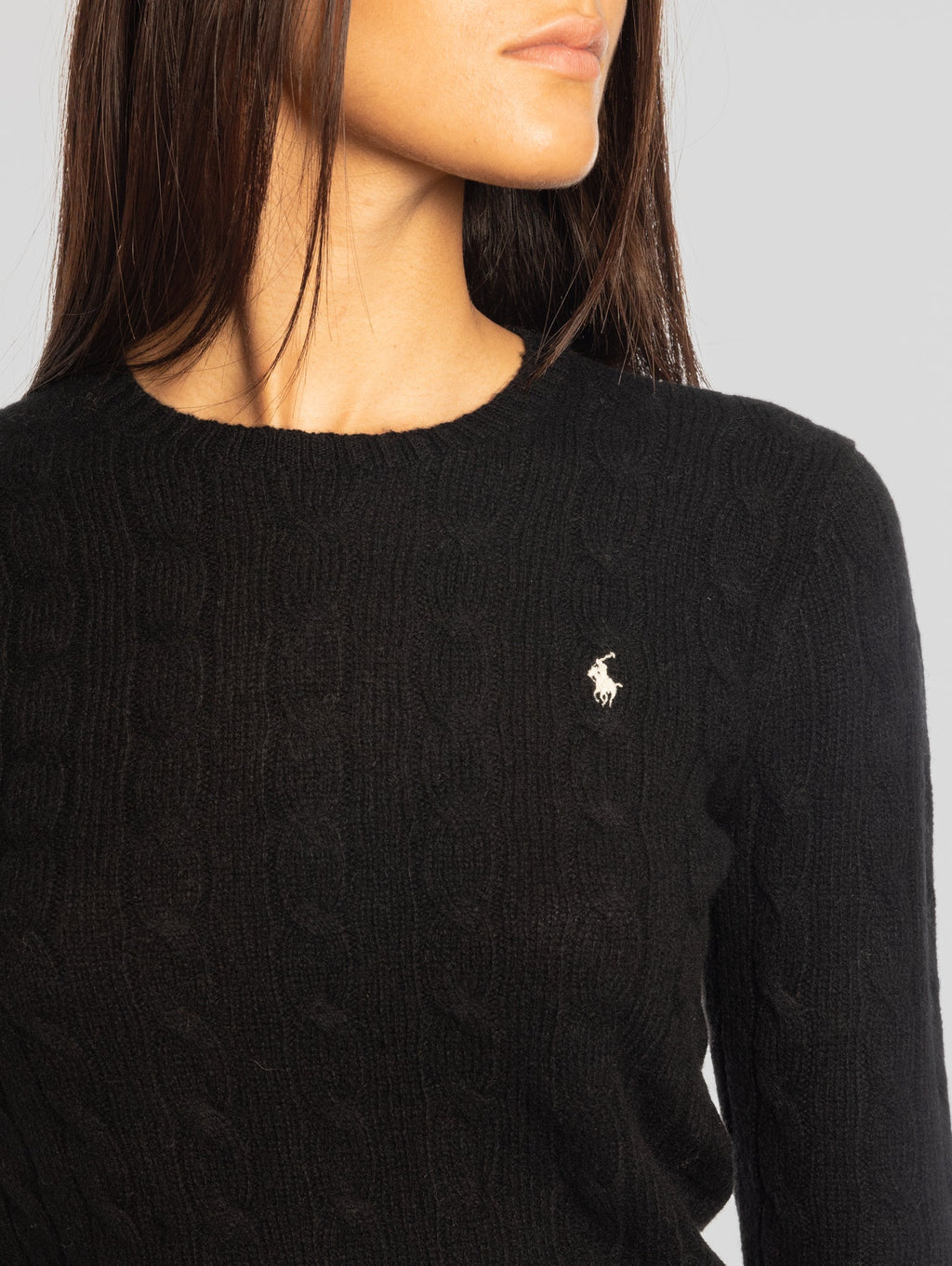 2026 New Arrival Maglia a Trecce in Misto Cashmere Nero