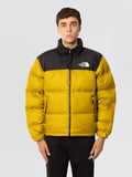 Giacca Retro Nuptse in Tessuto Ripstop Lucido Senape