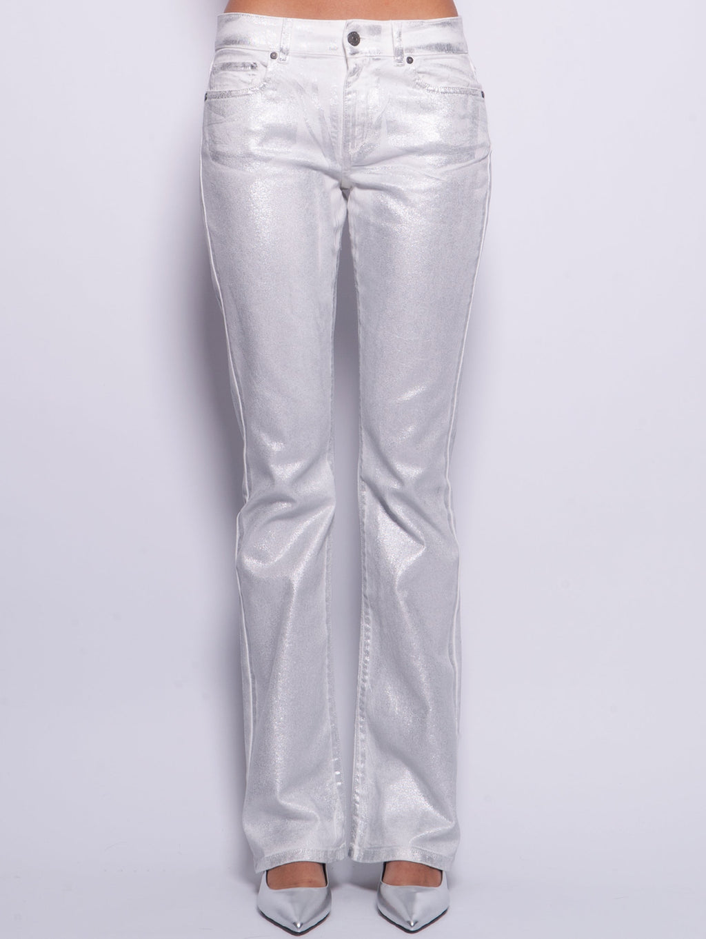 2026 New Arrival Jeans Spalmato Argento