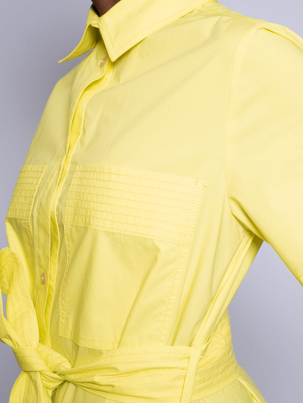 2026 New Arrival Abito Chemisier con Cintura Giallo
