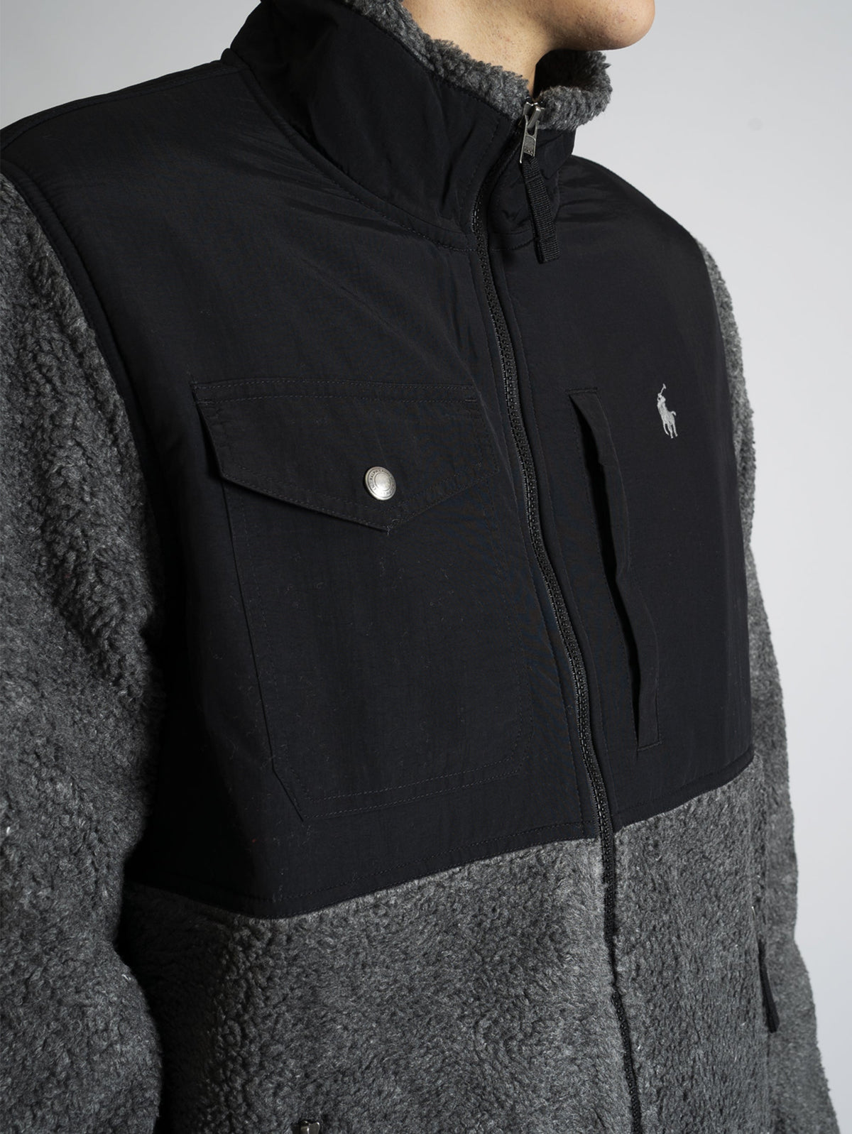 2026 New Arrival Felpa in Pile a Pelo Lungo Grigio/Nero