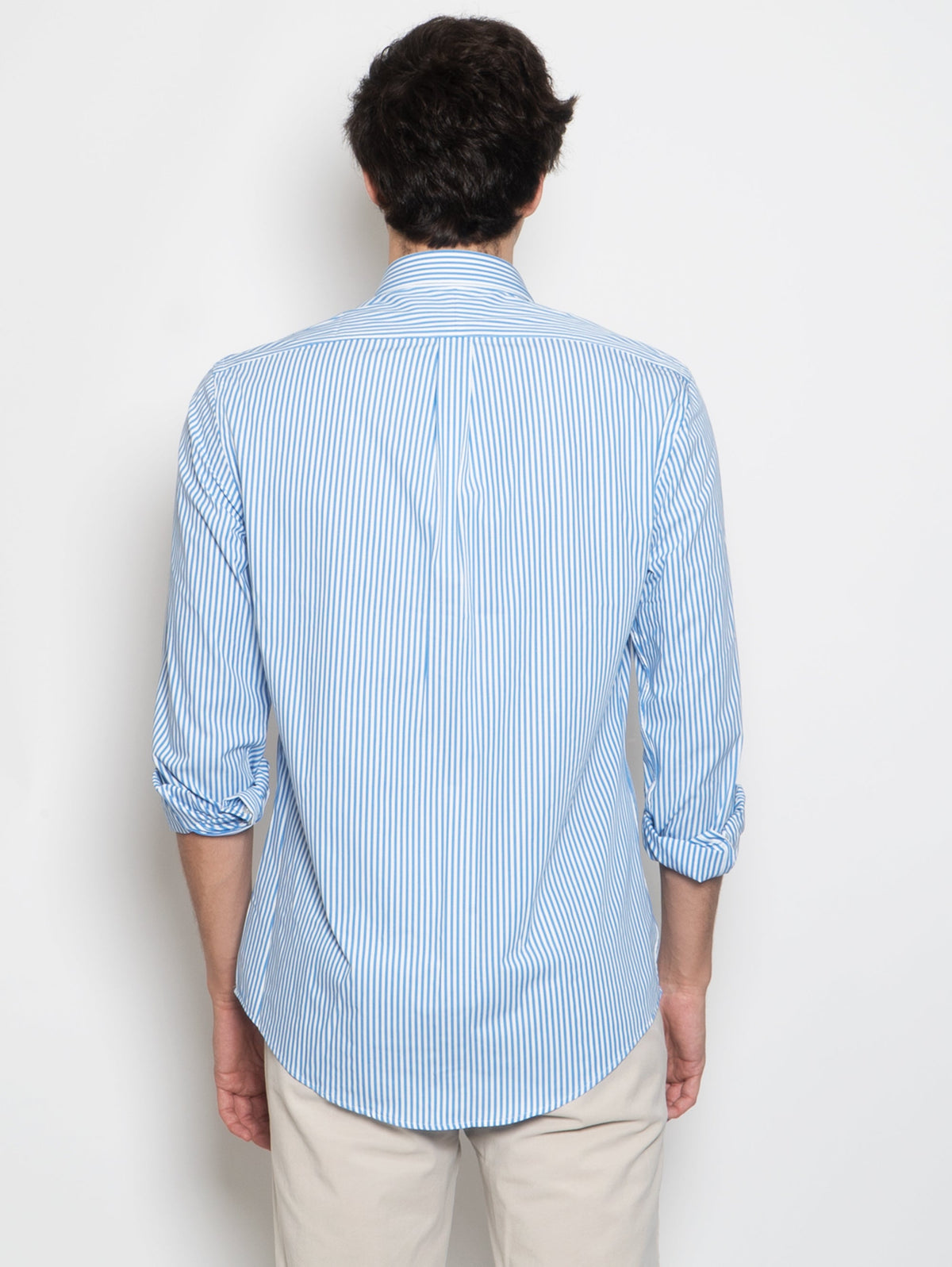 2026 New Arrival Camicia Sportiva Elasticizzata a Righe Blu/Bianco