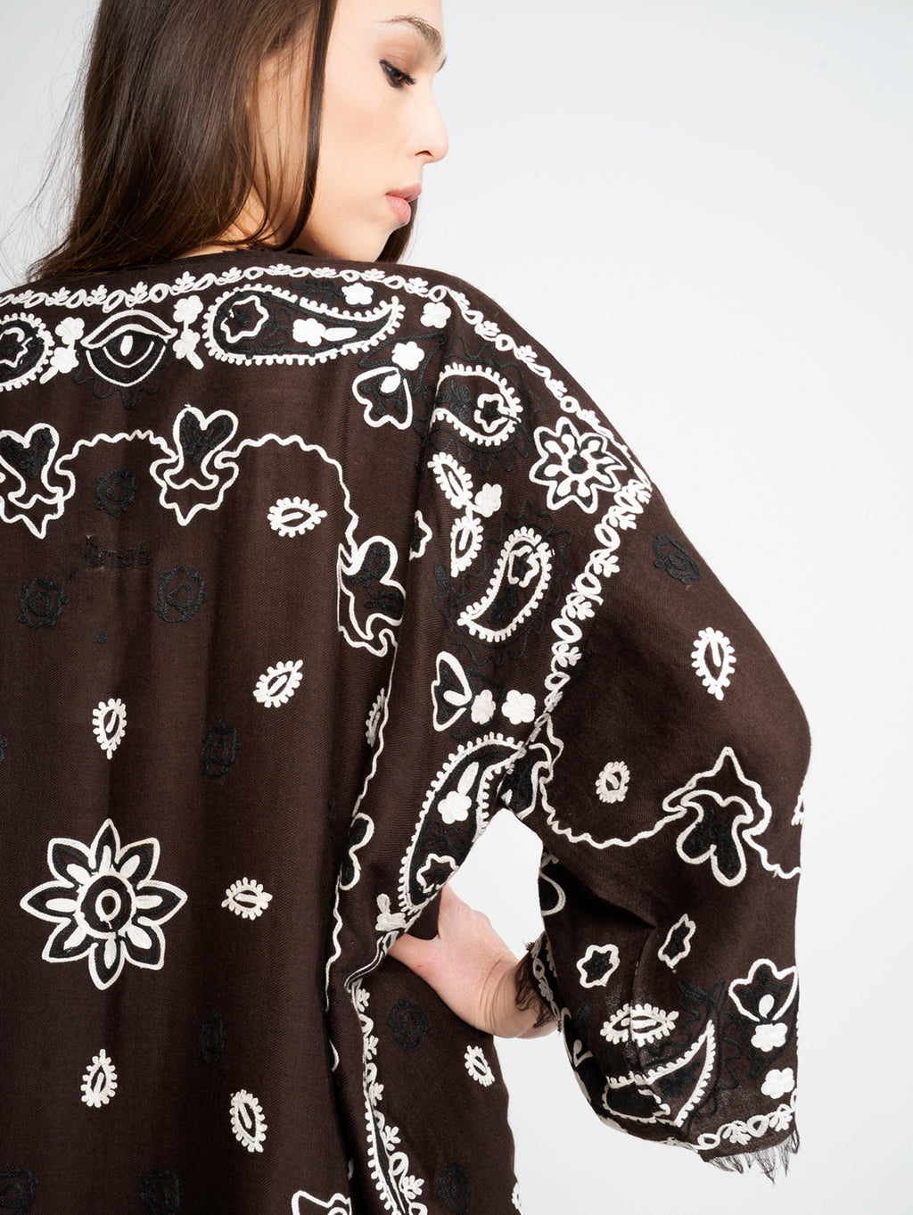 2026 New Arrival Cardigan Stampa Cashmere Marrone