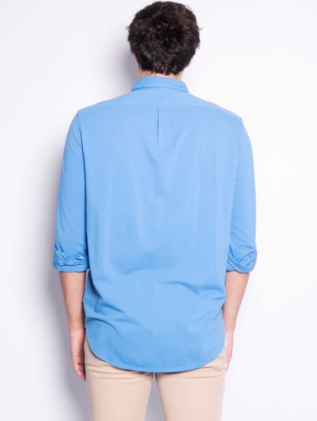 2026 New Arrival Camicia in Piqué di Cotone Celeste