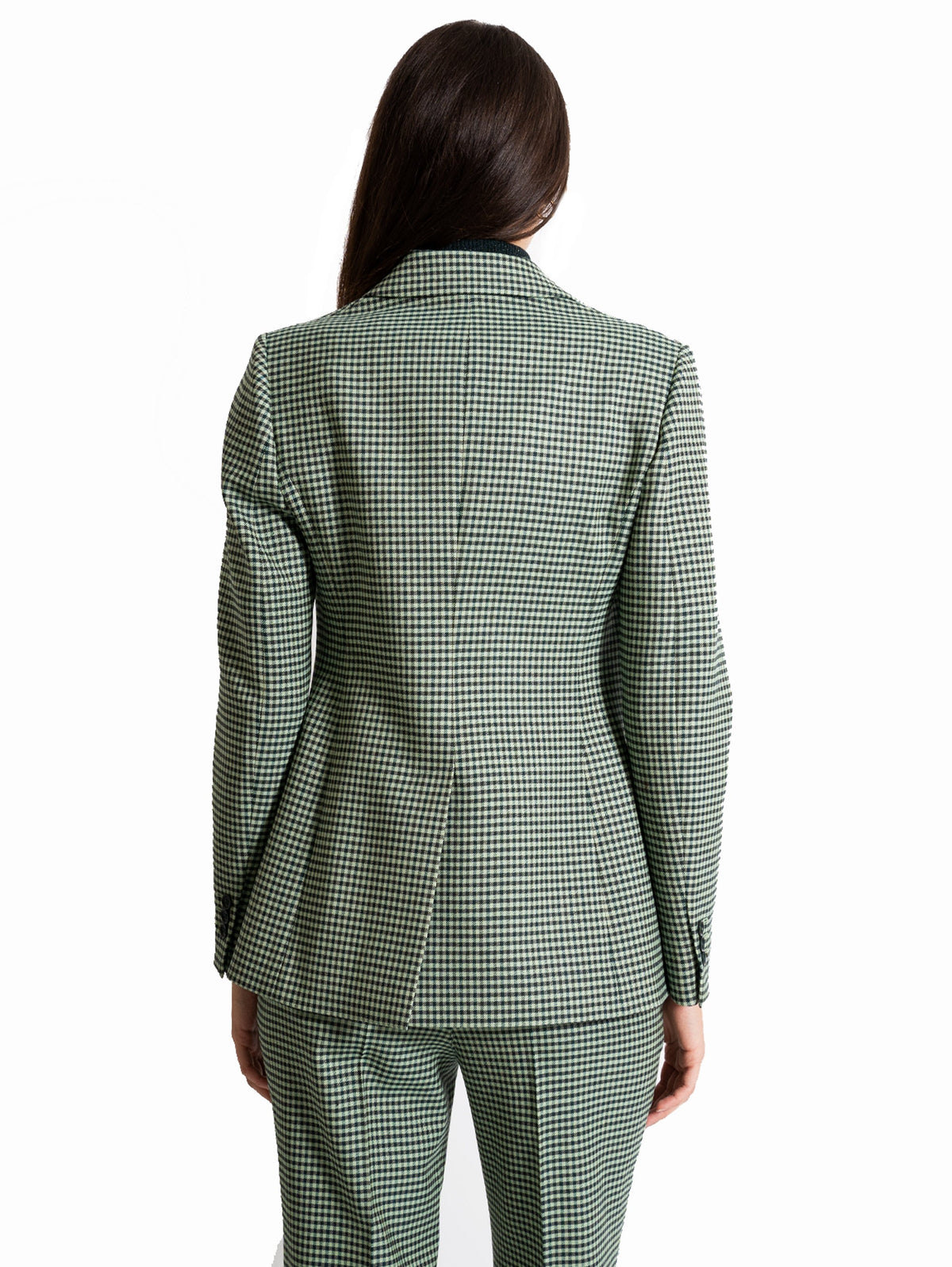 2026 New Arrival Giacca a un Petto Pied de Poule Verde