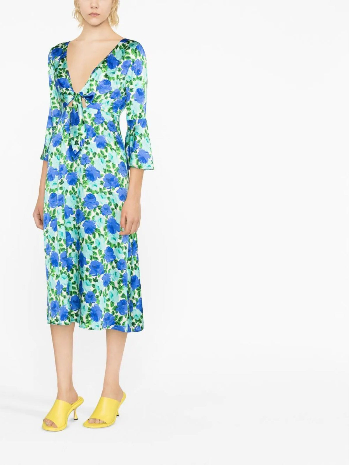 2026 New Arrival Abito Midi con Scollatura Reversibile Bluette/Verde