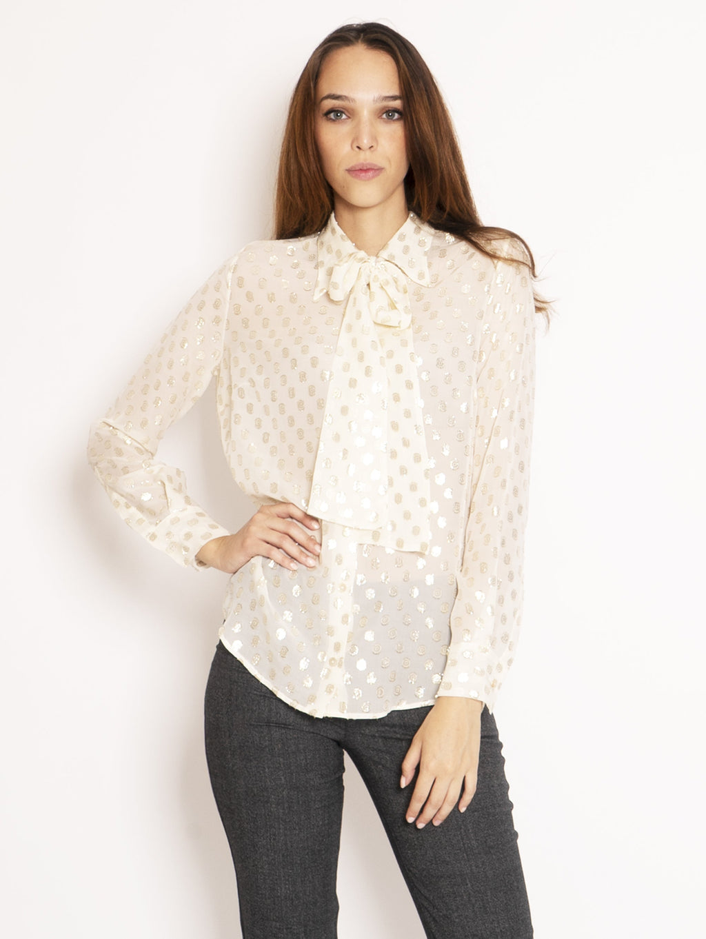 2026 New Arrival Camicia con Pois - Beige