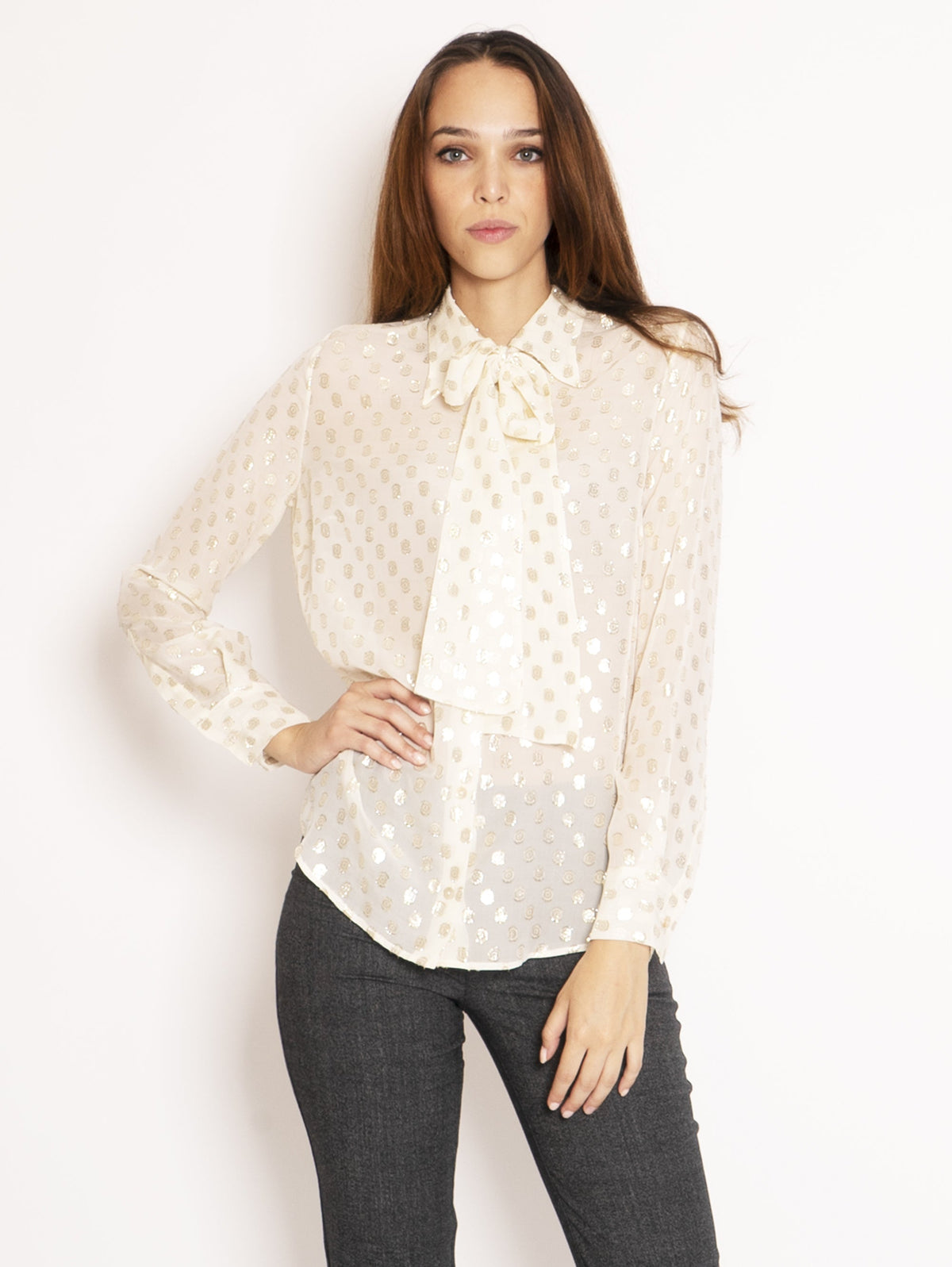 2026 New Arrival Camicia con Pois - Beige