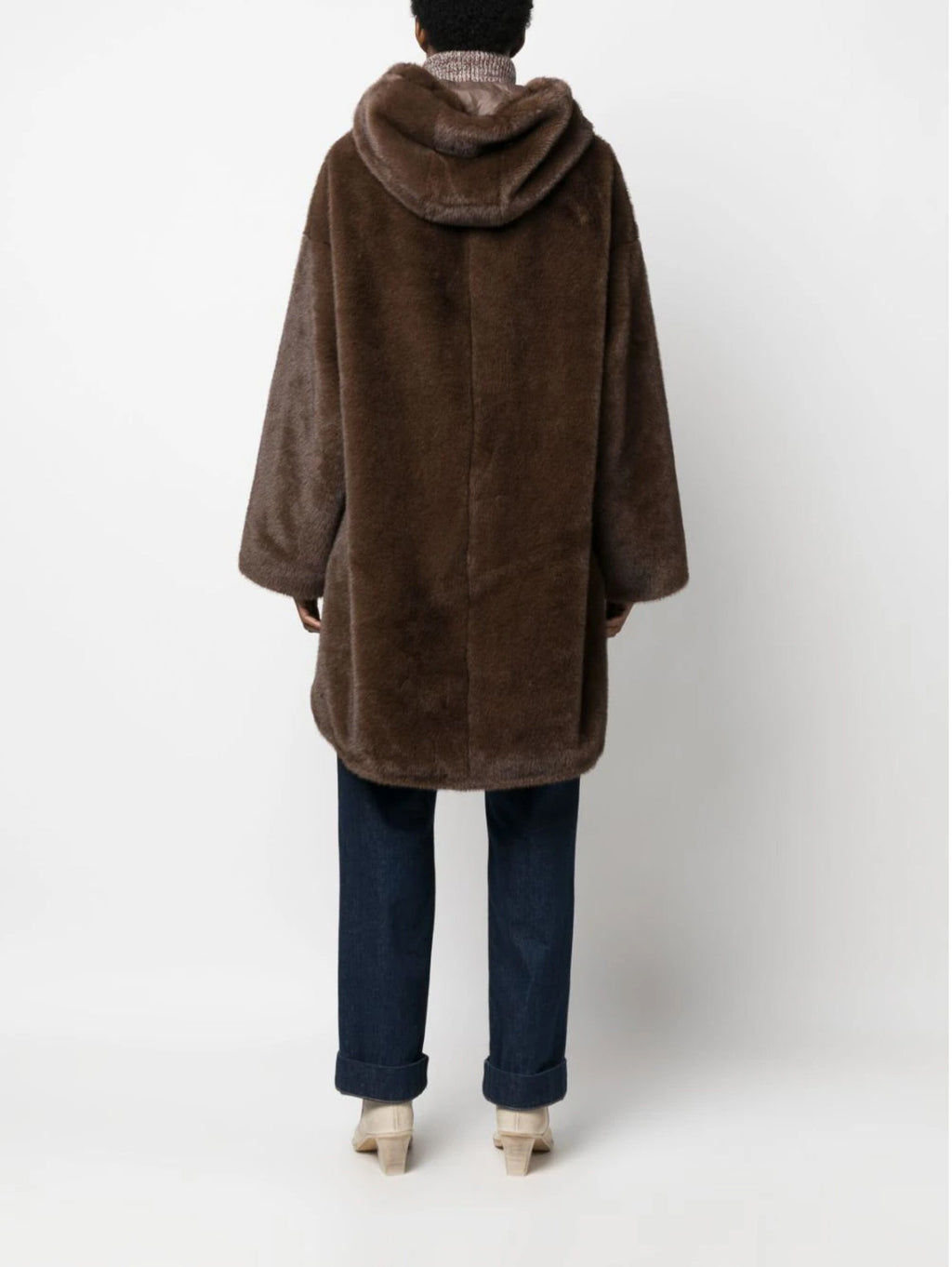 2026 New Arrival Parka con Cappuccio in Eco Pelliccia Visone