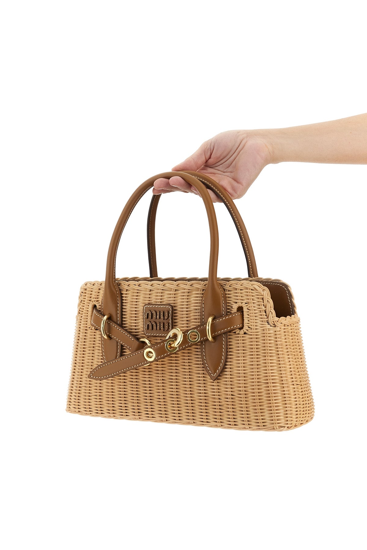 2026 New Arrival aventure braided wicker and smooth leather handbag