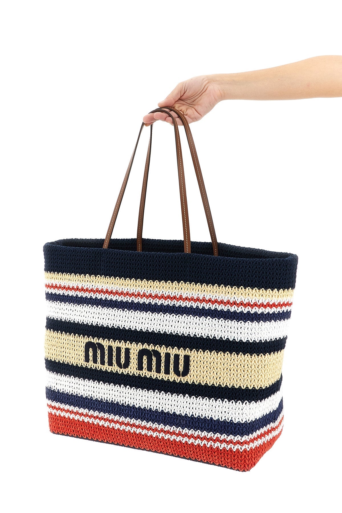 2026 New Arrival large shopping bag in raffia-effect yarn