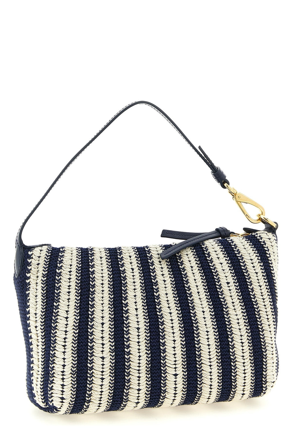 2026 New Arrival braided and smooth leather crochet cotton pouch