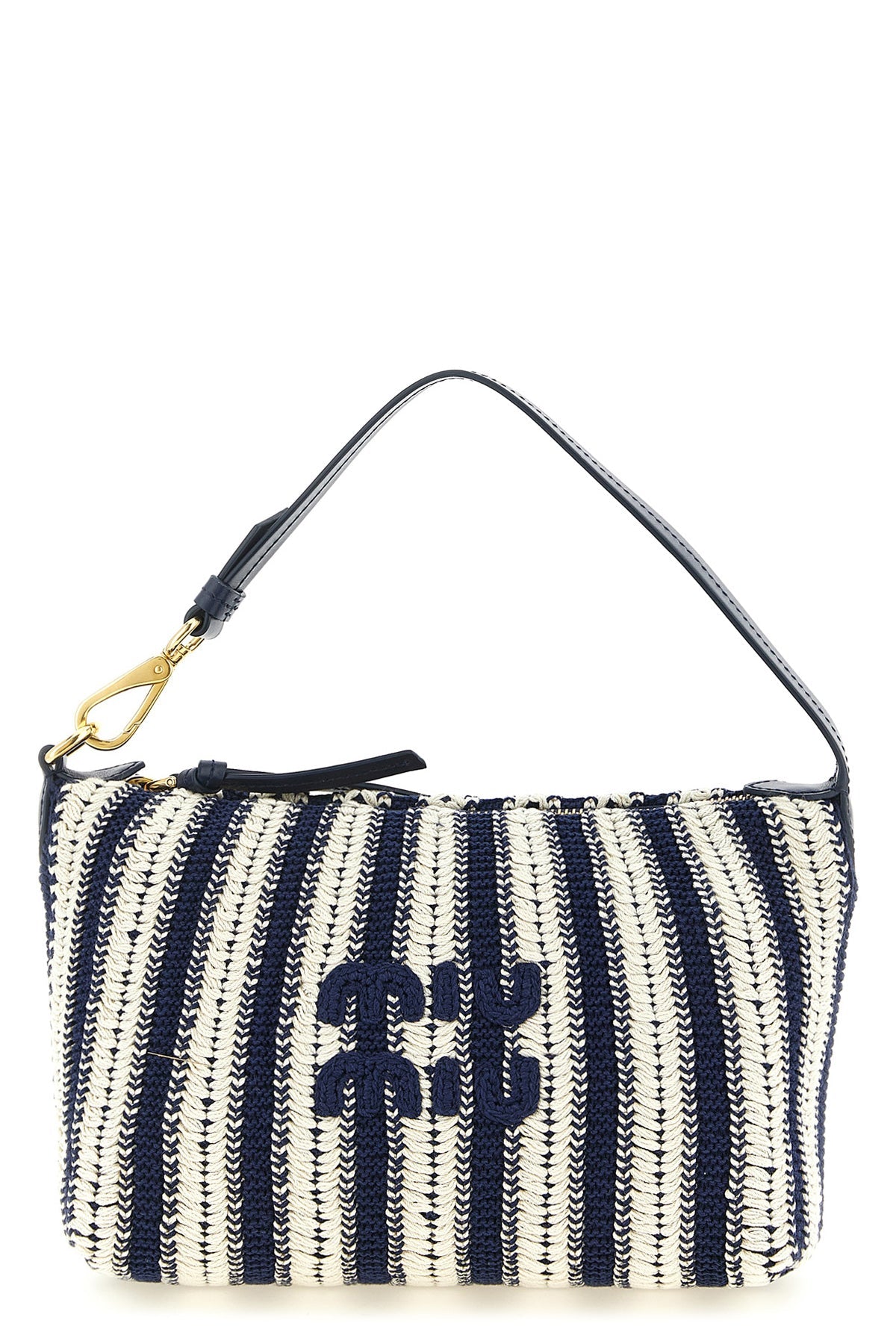 2026 New Arrival braided and smooth leather crochet cotton pouch