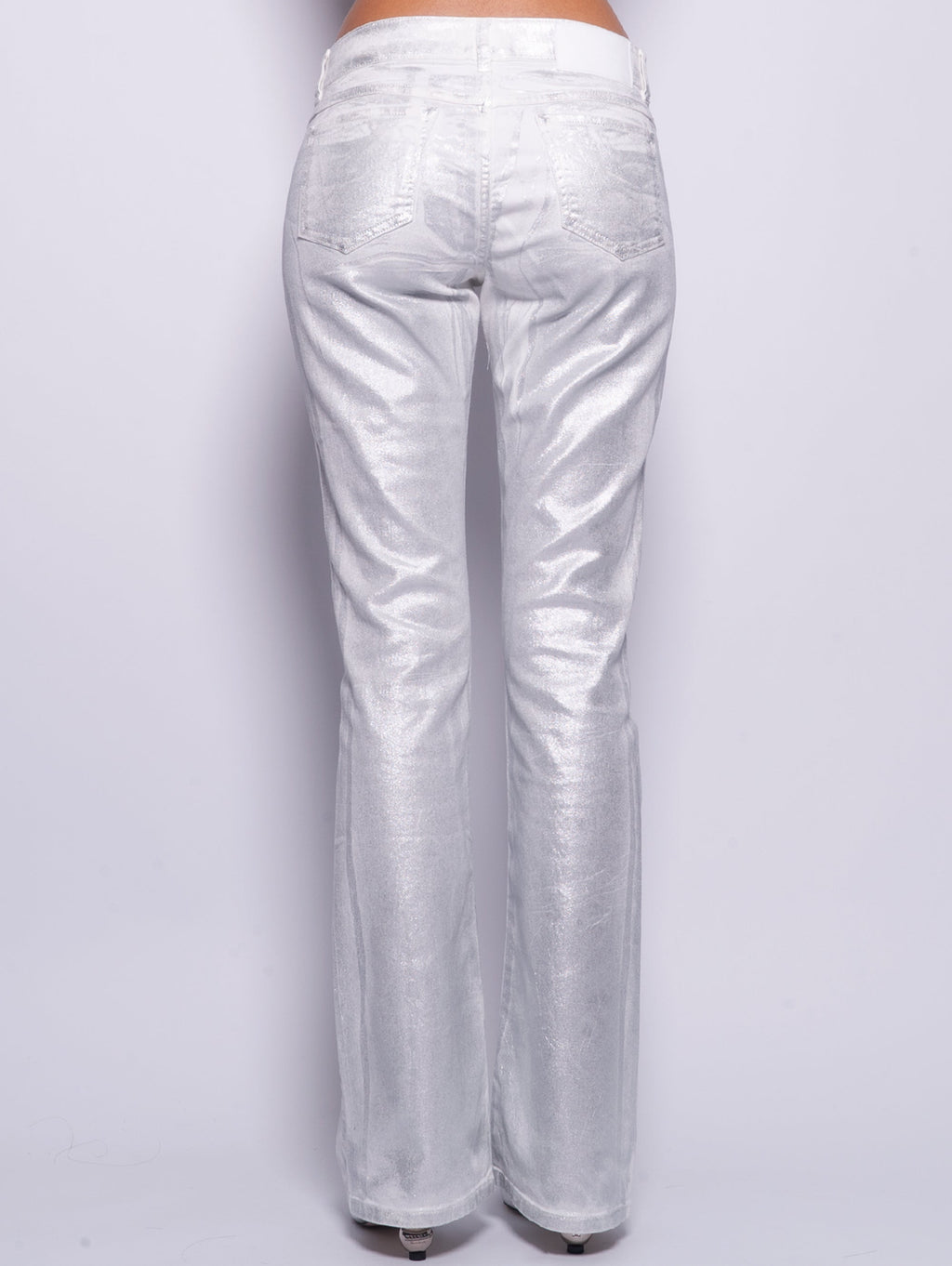 2026 New Arrival Jeans Spalmato Argento