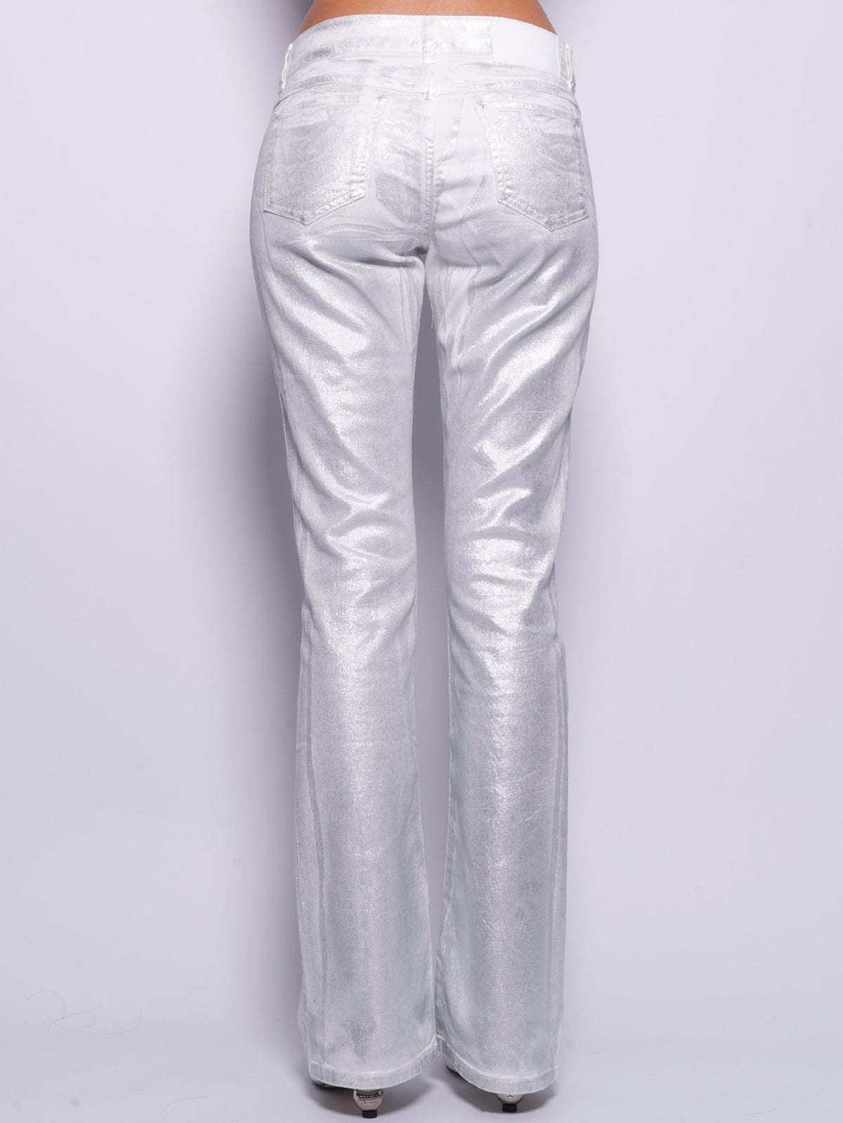 2026 New Arrival Jeans Spalmato Argento