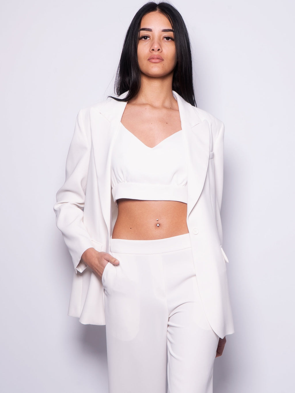 2026 New Arrival Giacca a un Petto Oversize Panna