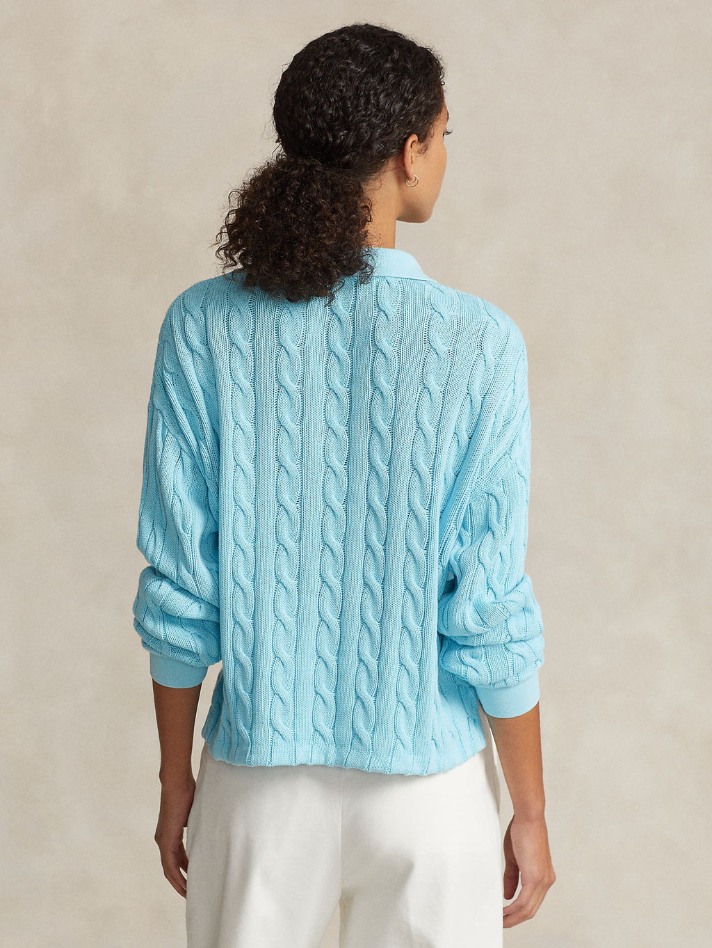 2026 New Arrival Polo Maniche Lunghe a Trecce Boxy Fit Blu