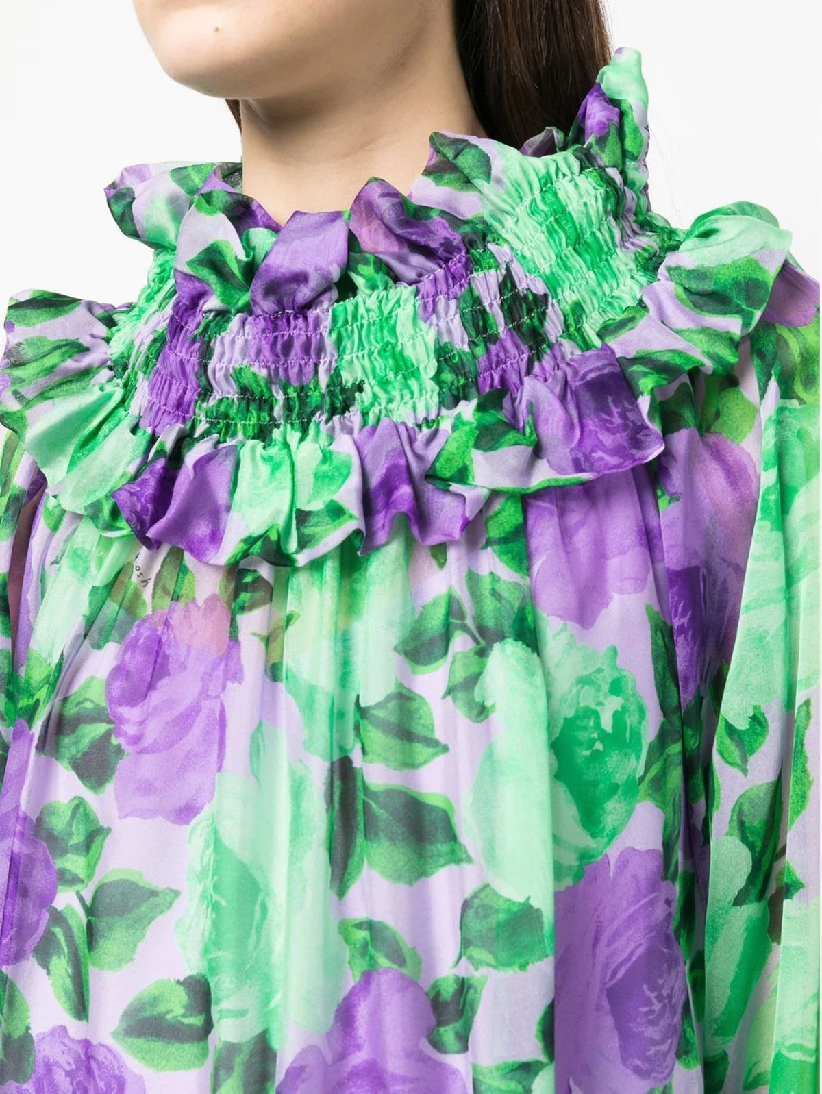 2026 New Arrival Abito in Seta Floreale Verde