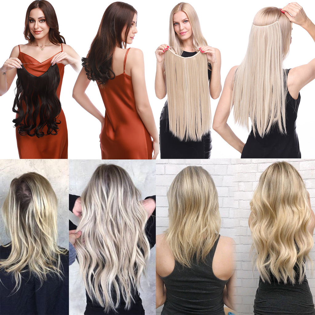 Great sales Hair Extensions Invisible Hair Extensions Secret Hidden Wire Long Curly Hair Pieces For Women Synthetic