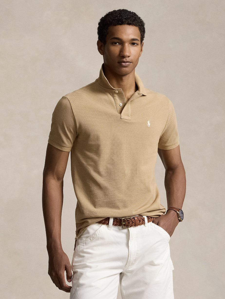 2026 New Arrival Polo Slim Fit in Cotone Beige