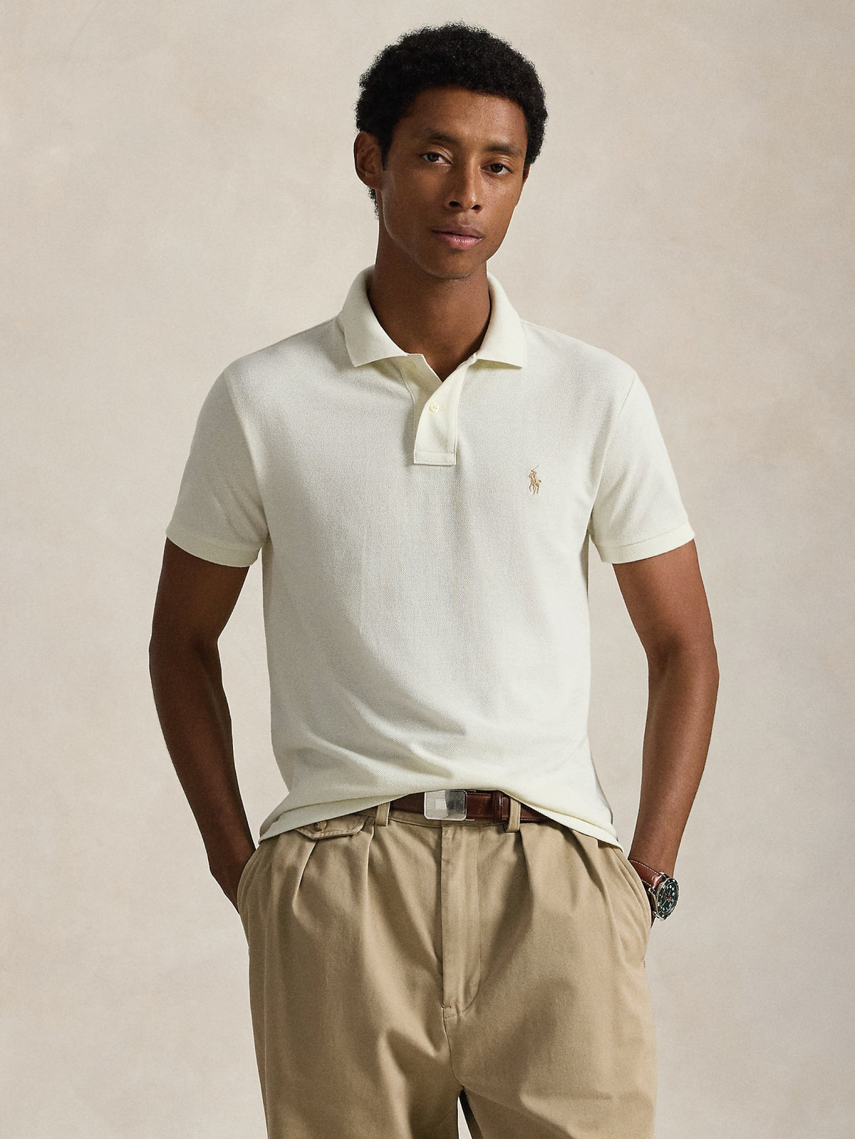 2026 New Arrival Polo Slim Fit in Cotone Crema