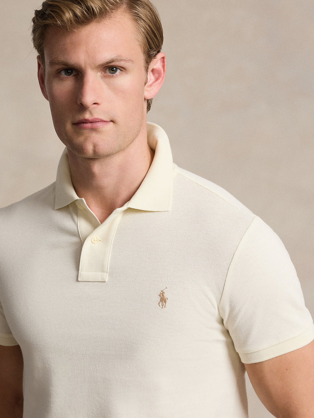 2026 New Arrival Polo Slim Fit in Cotone Crema