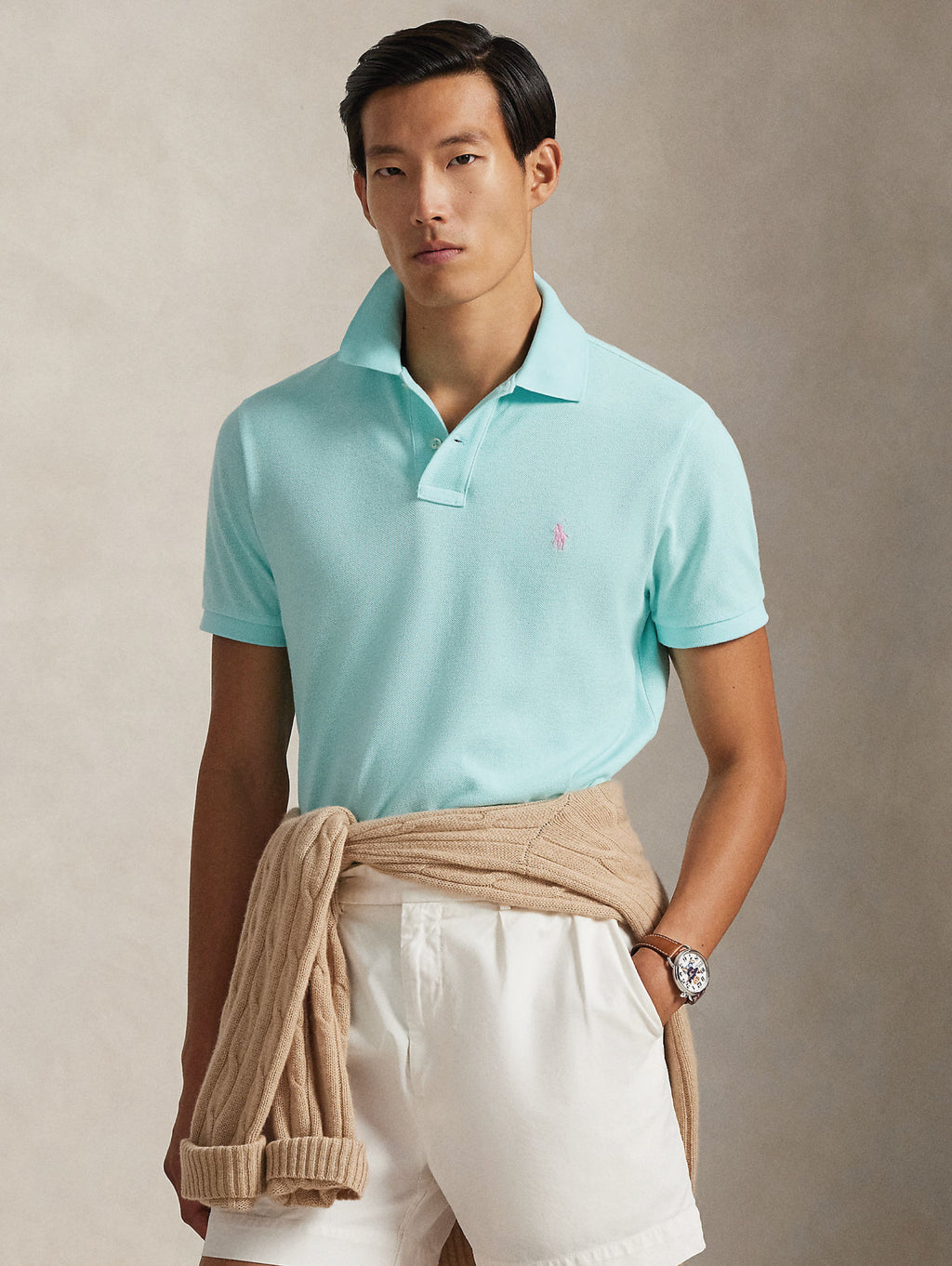 2026 New Arrival Polo Slim Fit in Cotone Celeste