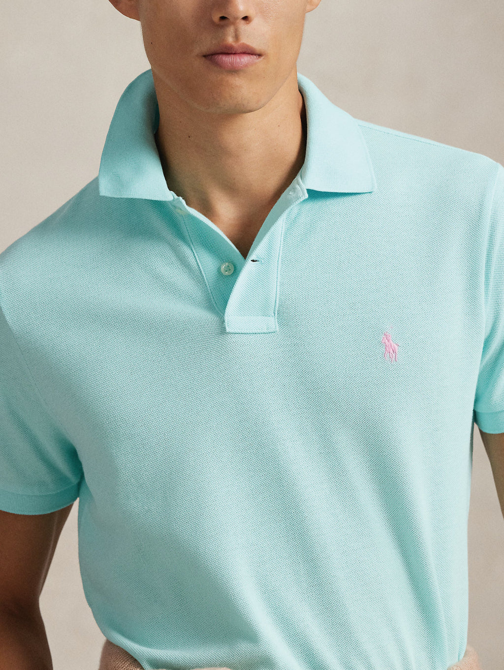 2026 New Arrival Polo Slim Fit in Cotone Celeste