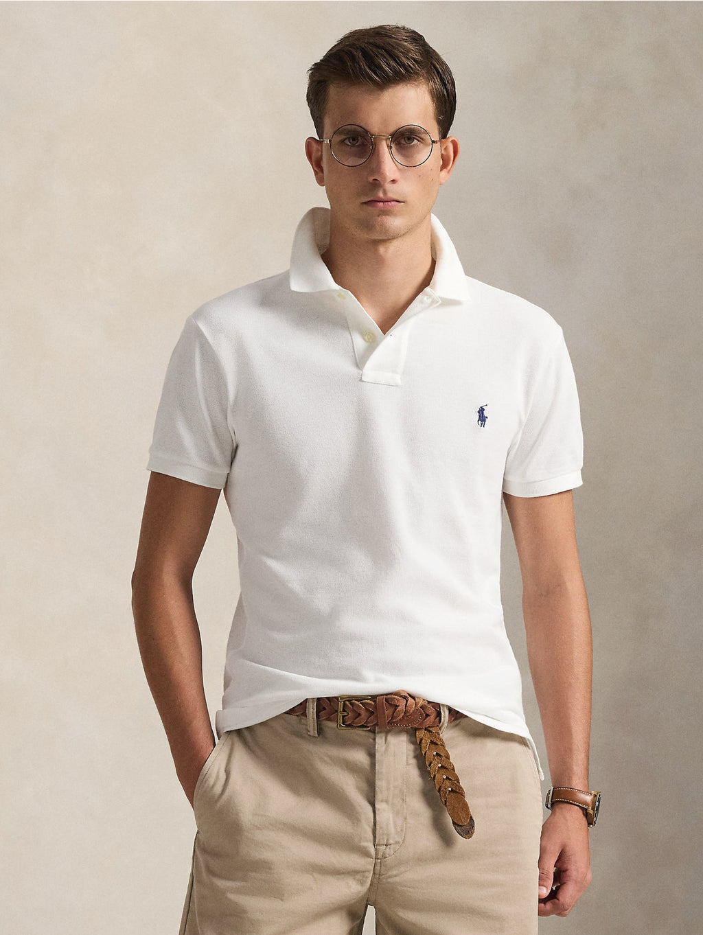 2026 New Arrival Polo in Piquet di Cotone Slim Fit Bianco