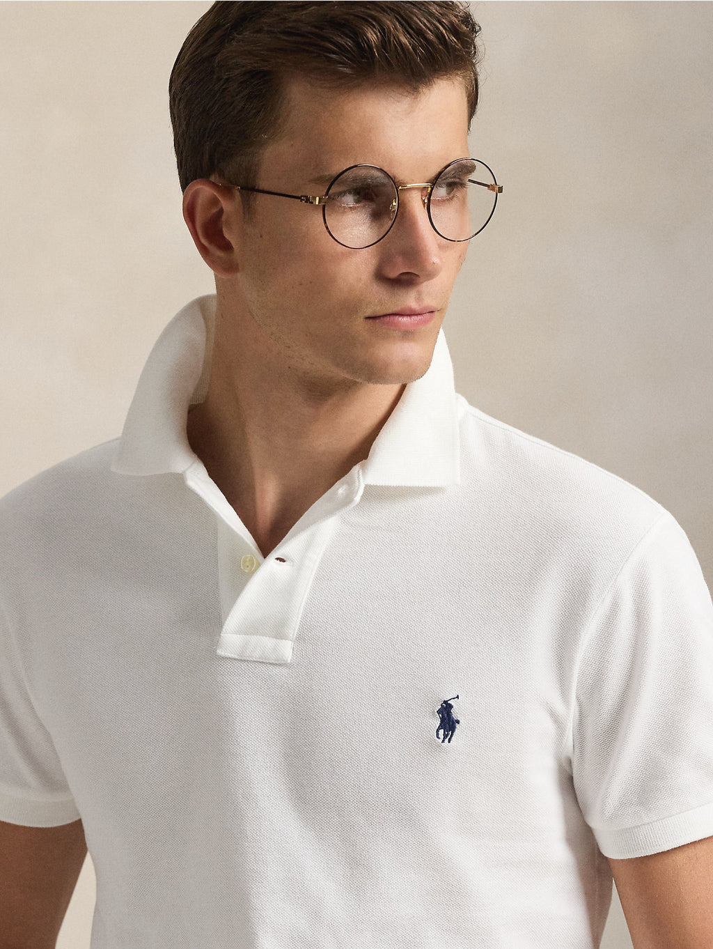 2026 New Arrival Polo in Piquet di Cotone Slim Fit Bianco