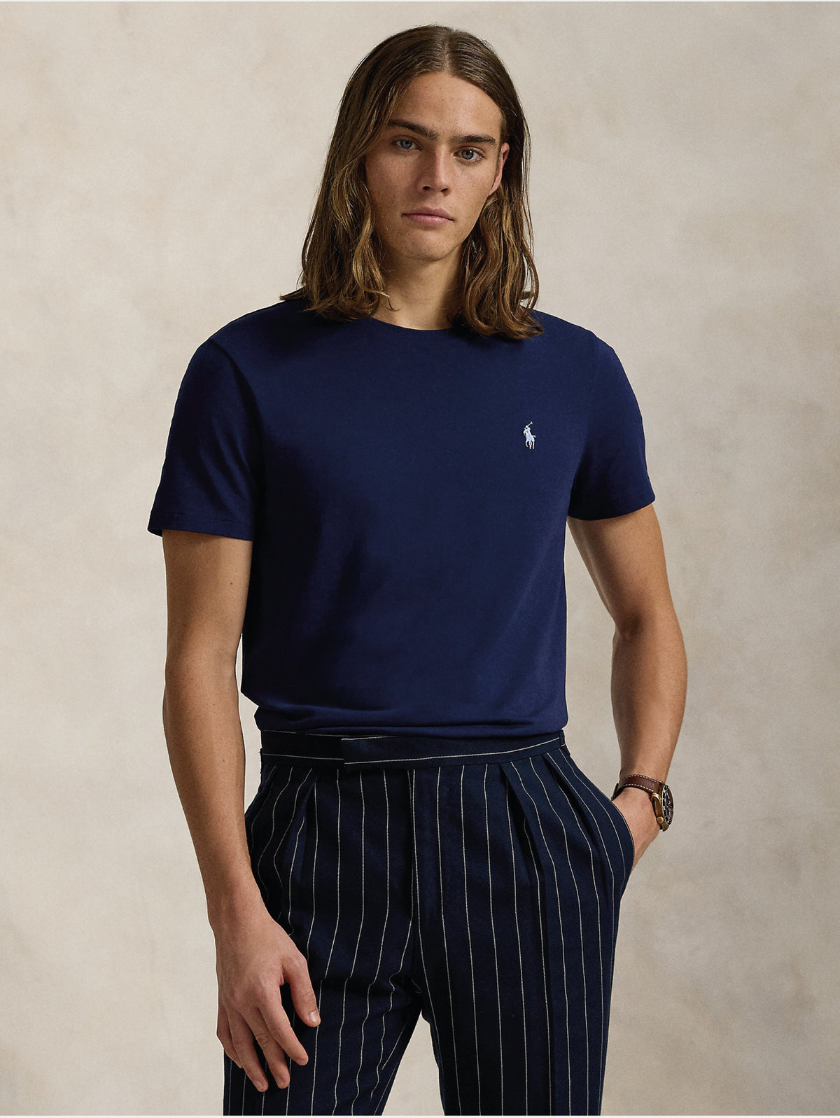 2026 New Arrival T-shirt Girocollo Custom Slim Fit Blu