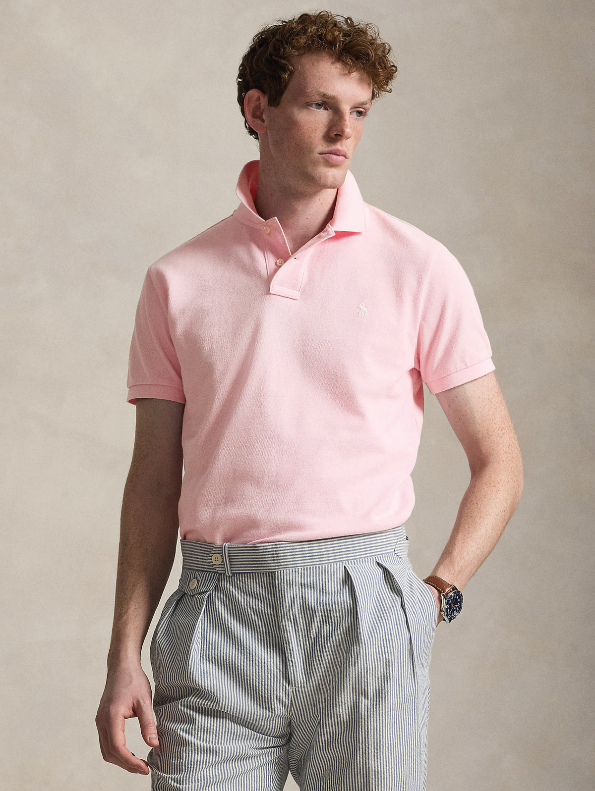 2026 New Arrival Polo Maniche Corte in Cotone Rosa