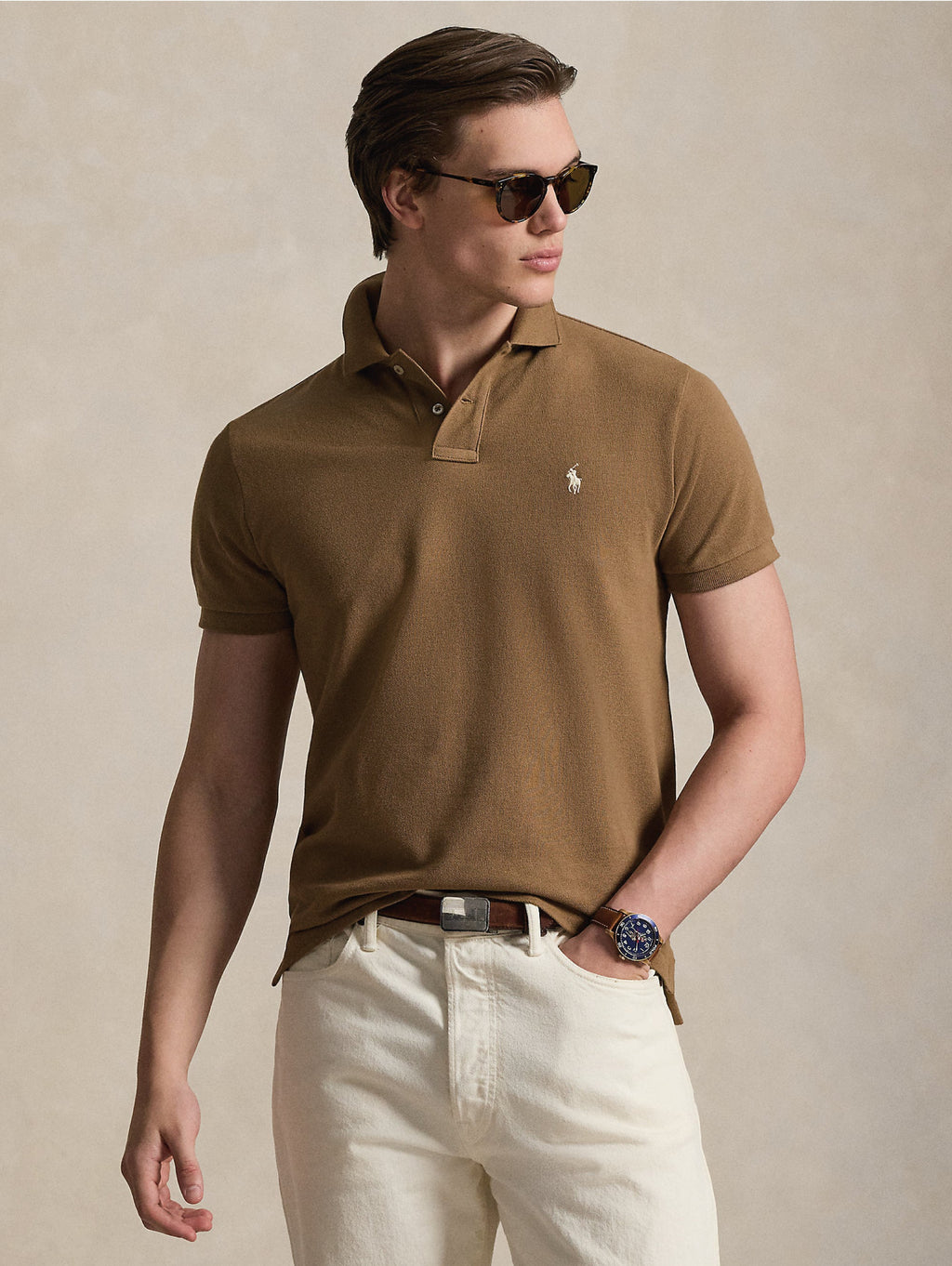 2026 New Arrival Polo Maniche Corte in Cotone Marrone
