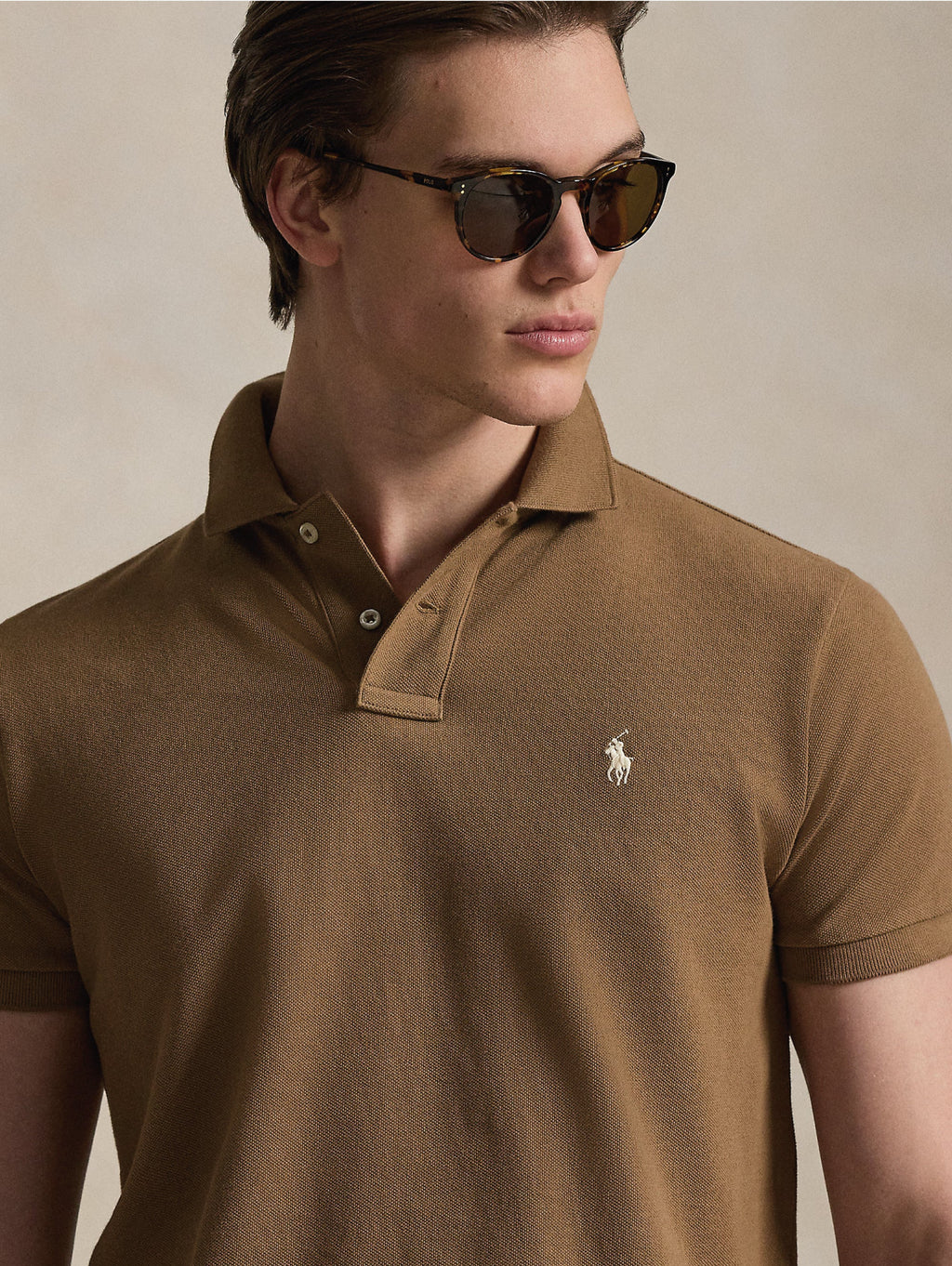 2026 New Arrival Polo Maniche Corte in Cotone Marrone
