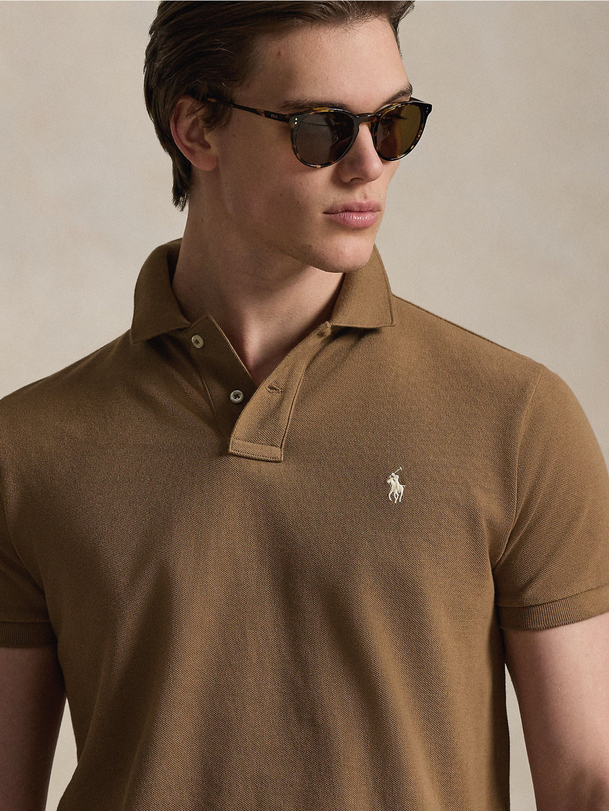 2026 New Arrival Polo Maniche Corte in Cotone Marrone