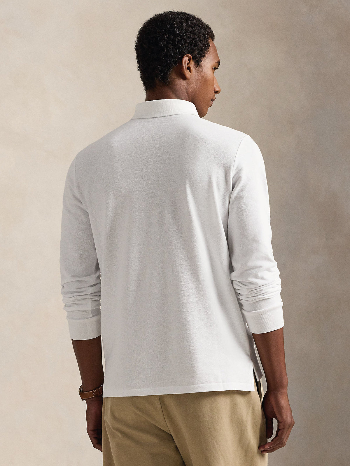 2026 New Arrival Polo Manica Lunga Custom Slim Fit Bianca
