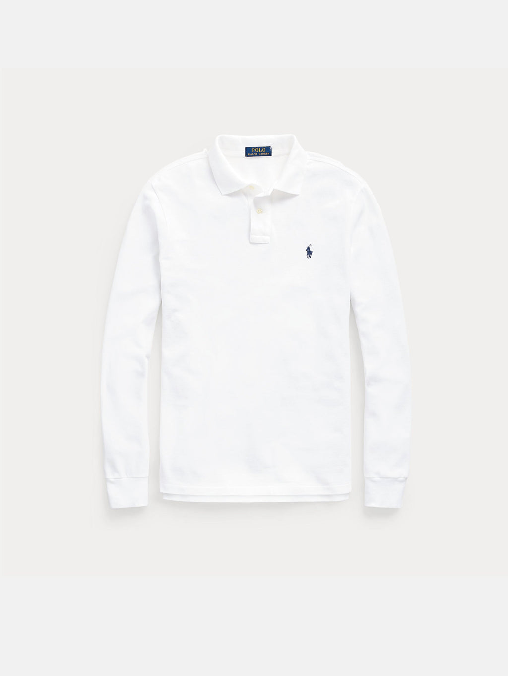 2026 New Arrival Polo Manica Lunga Custom Slim Fit Bianca