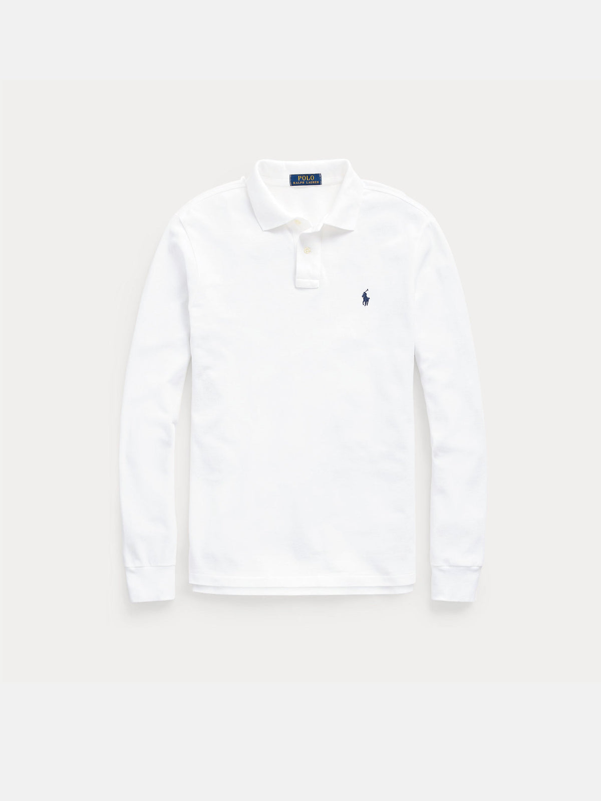 2026 New Arrival Polo Manica Lunga Custom Slim Fit Bianca