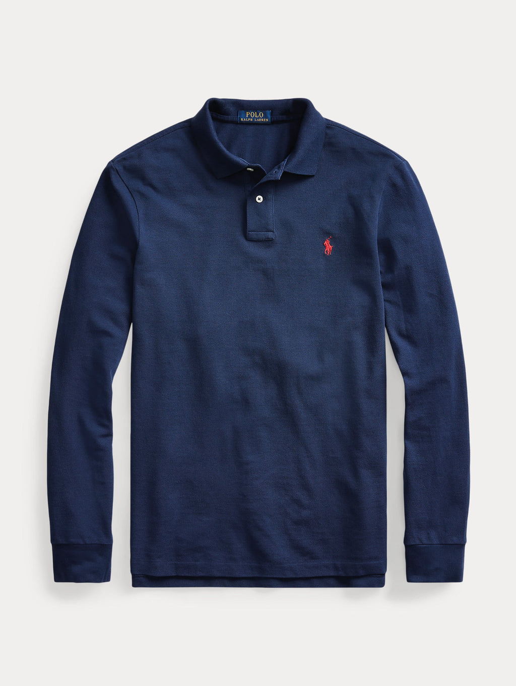 2026 New Arrival Polo Manica Lunga Custom Slim Fit Blu