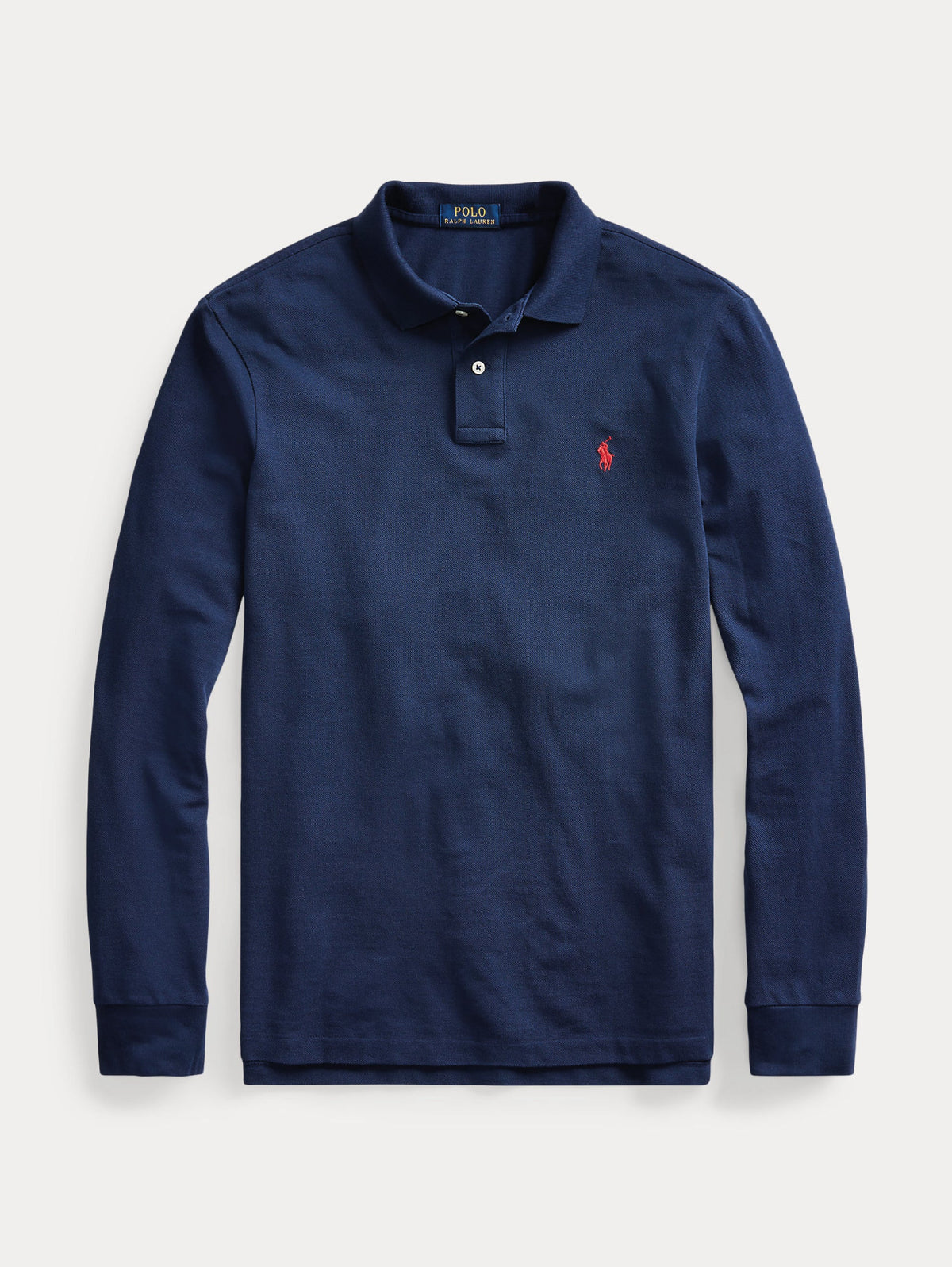 2026 New Arrival Polo Manica Lunga Custom Slim Fit Blu