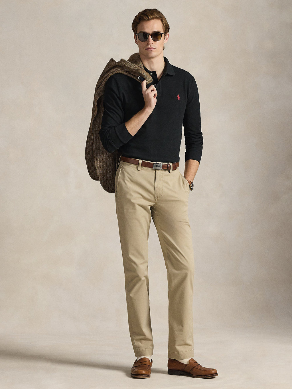 2026 New Arrival Polo Manica Lunga Custom Slim Fit Nero