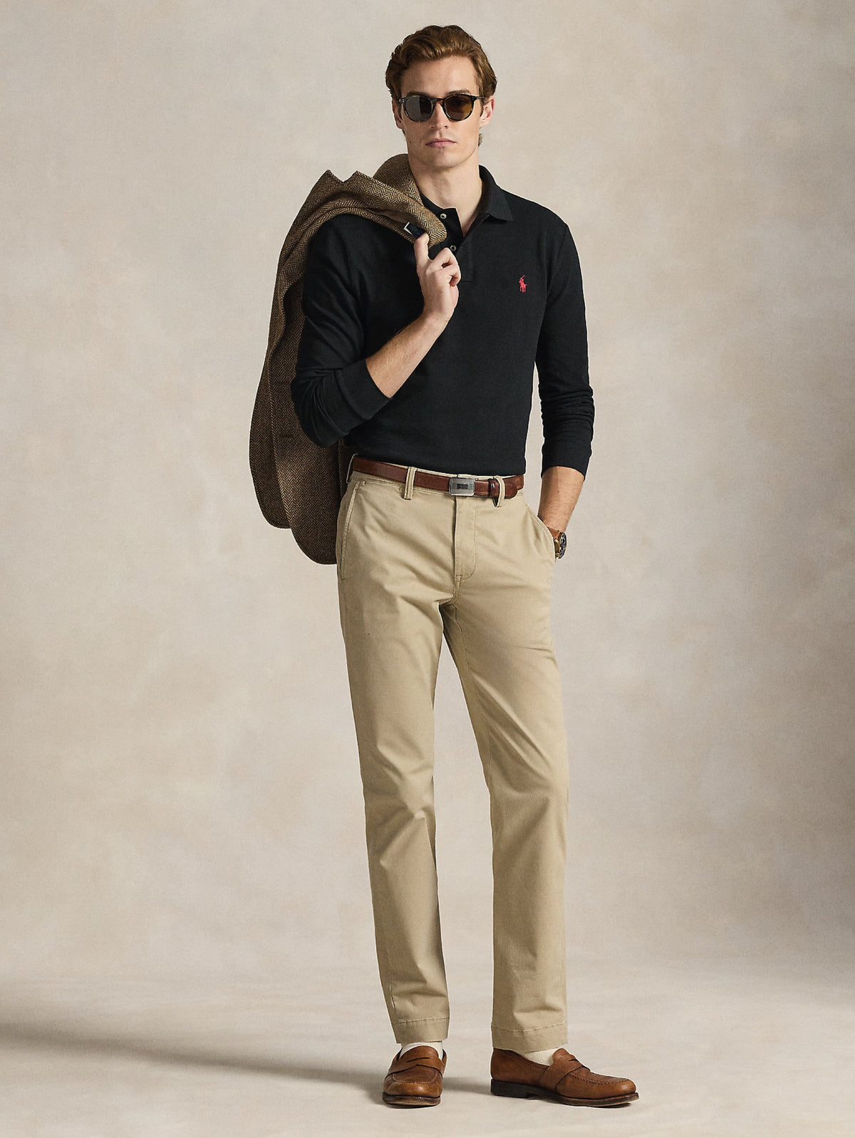 2026 New Arrival Polo Manica Lunga Custom Slim Fit Nero