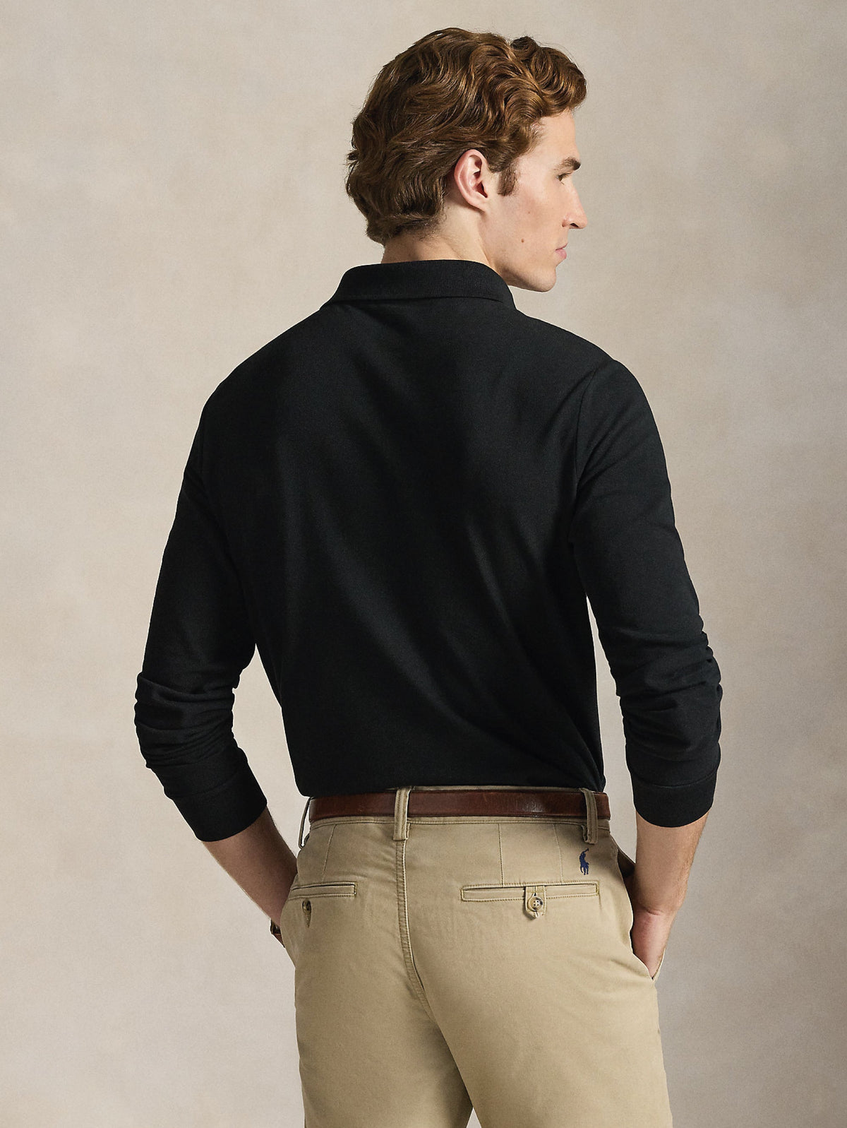 2026 New Arrival Polo Manica Lunga Custom Slim Fit Nero