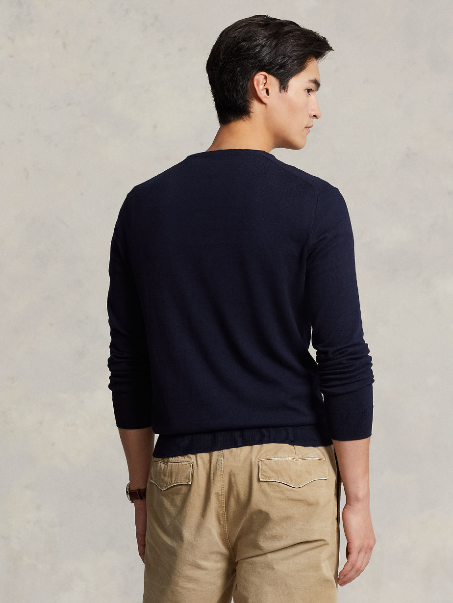2026 New Arrival Maglia in cotone Slim-Fit Navy
