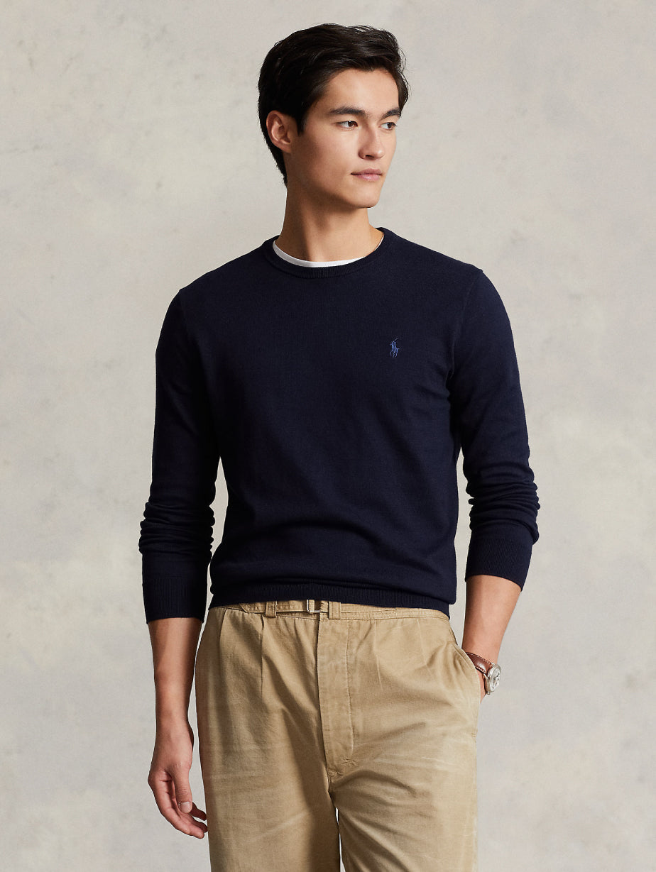 2026 New Arrival Maglia in cotone Slim-Fit Navy