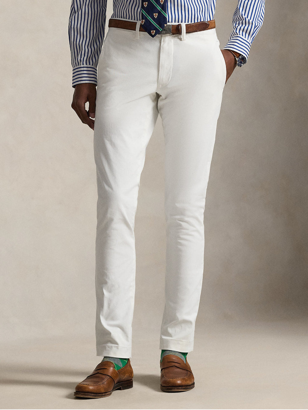 2026 New Arrival Pantaloni Chino Bedford Slim Fit Bianco
