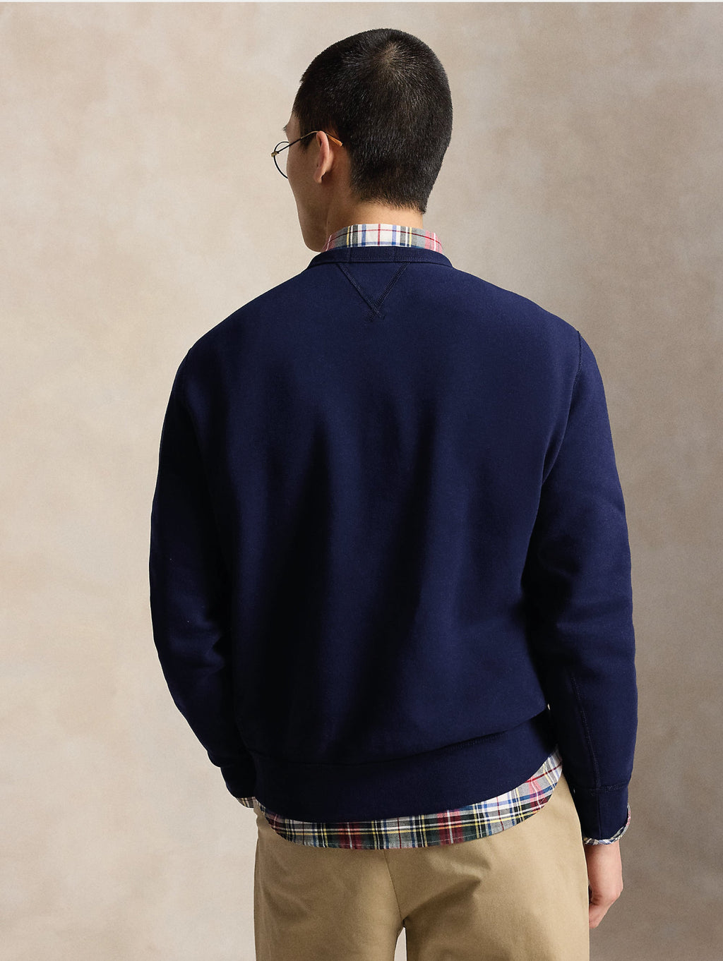 2026 New Arrival Felpa Girocollo in Misto Cotone Blu